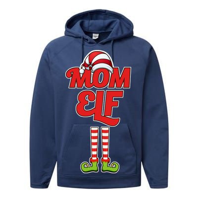 Christmas Mom Elf Performance Fleece Hoodie