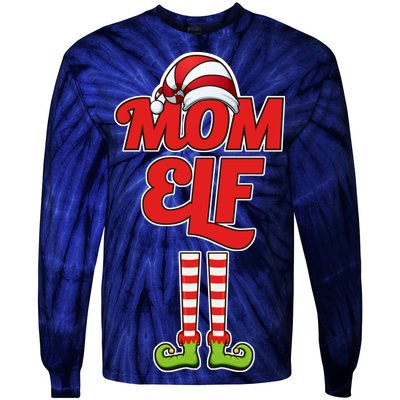 Christmas Mom Elf Tie-Dye Long Sleeve Shirt