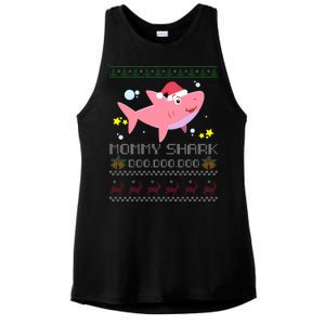 Christmas Mommy Shark Ladies PosiCharge Tri-Blend Wicking Tank