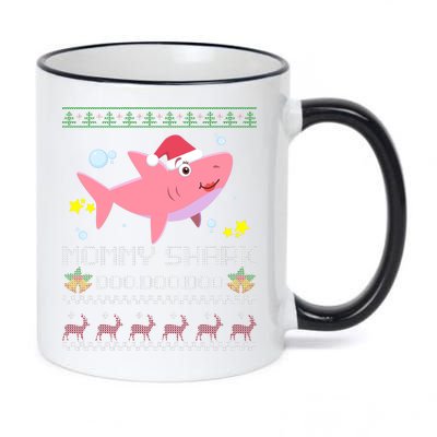 Christmas Mommy Shark 11oz Black Color Changing Mug