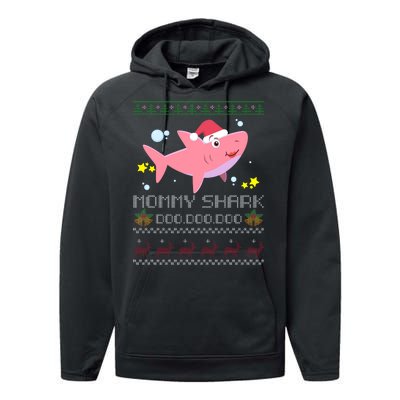 Christmas Mommy Shark Performance Fleece Hoodie