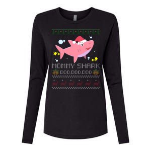 Christmas Mommy Shark Womens Cotton Relaxed Long Sleeve T-Shirt