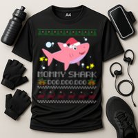Christmas Mommy Shark Cooling Performance Crew T-Shirt