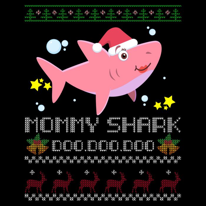 Christmas Mommy Shark Cooling Performance Crew T-Shirt