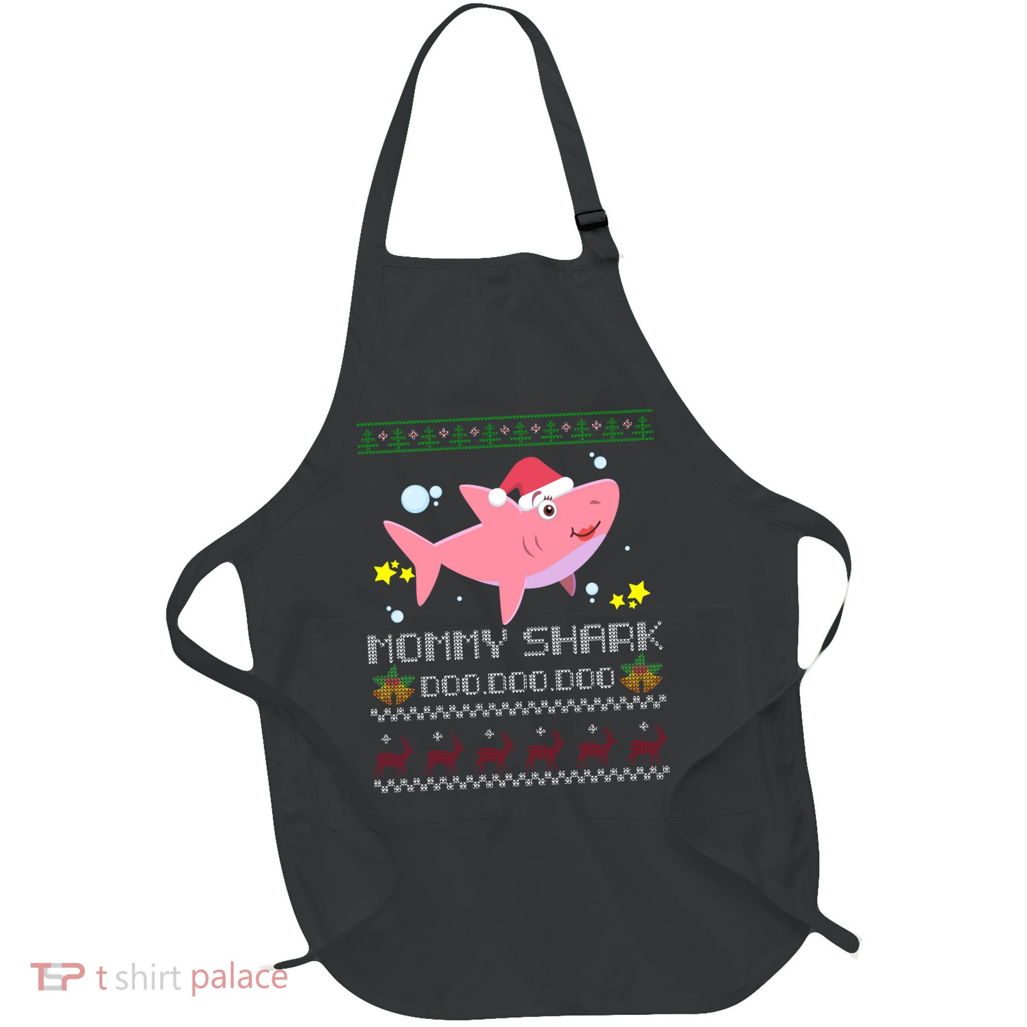 Christmas Mommy Shark Apron