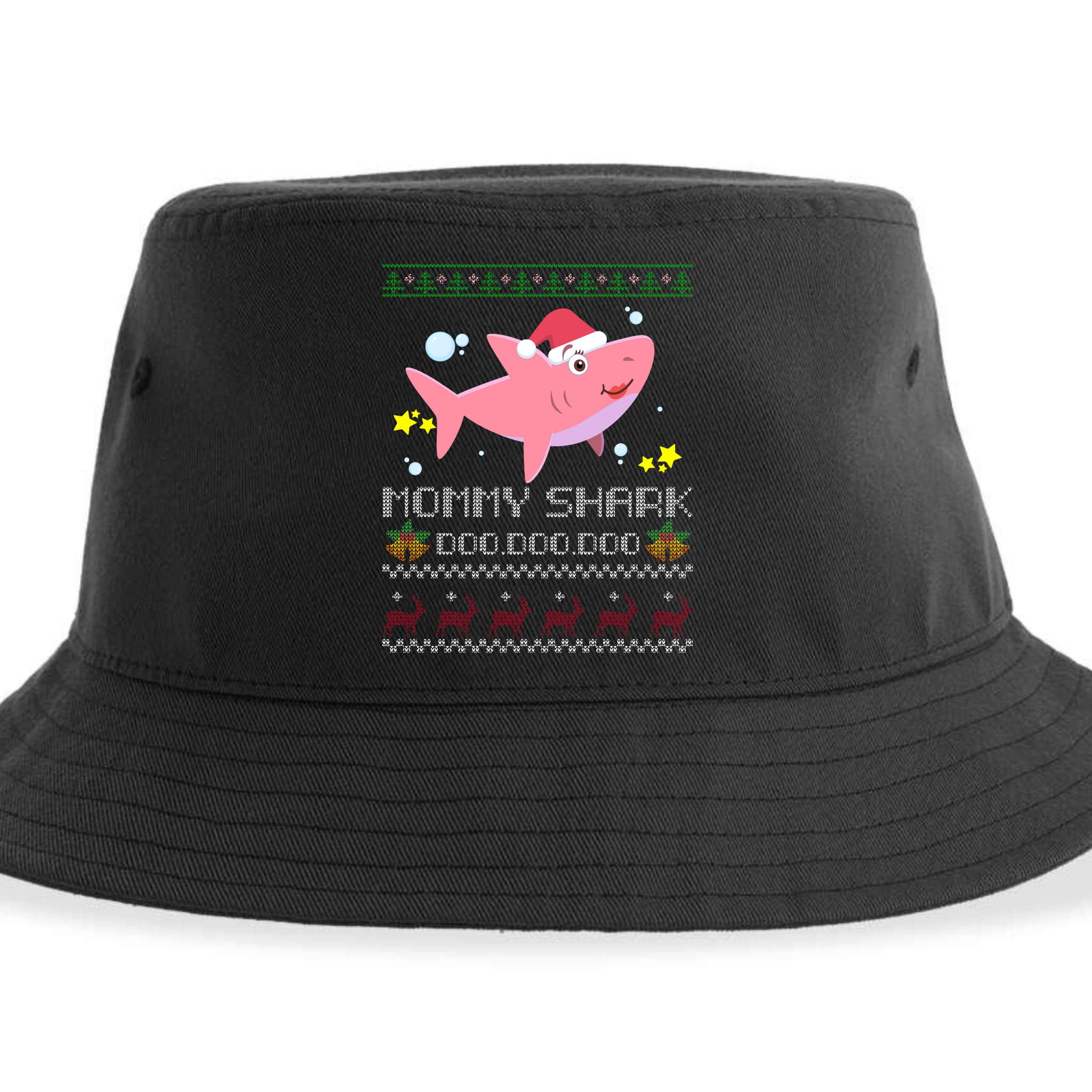 Christmas Mommy Shark Sustainable Bucket Hat