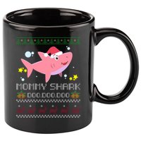 Christmas Mommy Shark 11oz C Handle Ceramic Mug