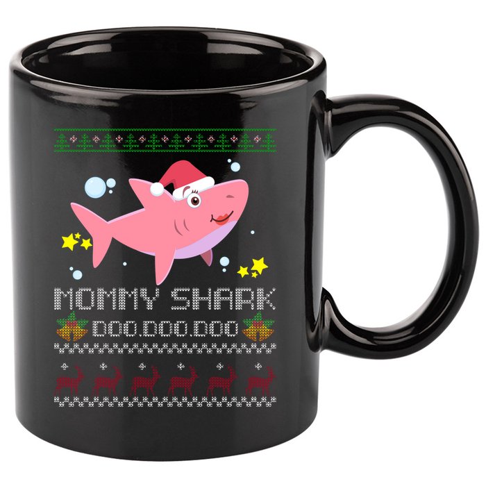 Christmas Mommy Shark 11oz C Handle Ceramic Mug