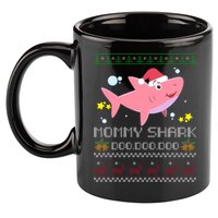Christmas Mommy Shark 11oz C Handle Ceramic Mug