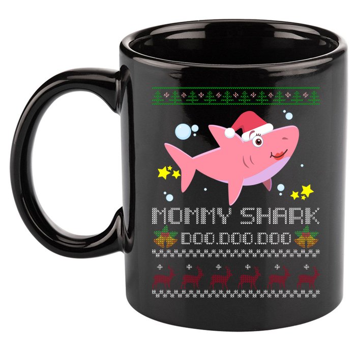 Christmas Mommy Shark 11oz C Handle Ceramic Mug