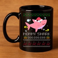 Christmas Mommy Shark 11oz C Handle Ceramic Mug