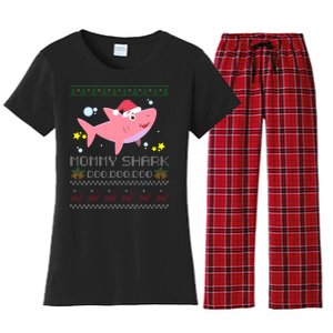 Christmas Mommy Shark Women's Flannel Pajama Set