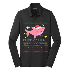 Christmas Mommy Shark Silk Touch Performance Long Sleeve Polo