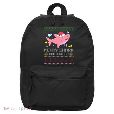 Christmas Mommy Shark 16 in Basic Backpack