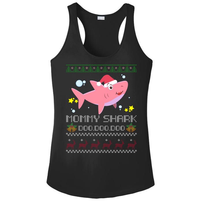 Christmas Mommy Shark Ladies PosiCharge Competitor Racerback Tank