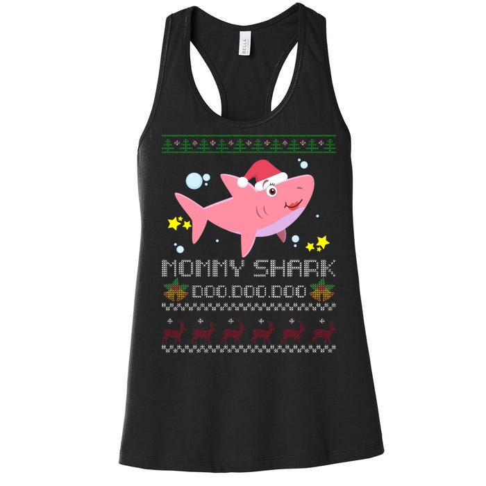 Christmas Mommy Shark Women's Racerback Tank