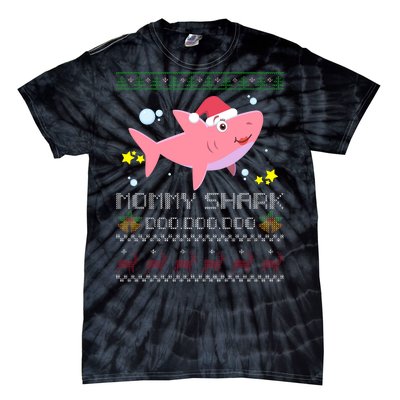 Christmas Mommy Shark Tie-Dye T-Shirt