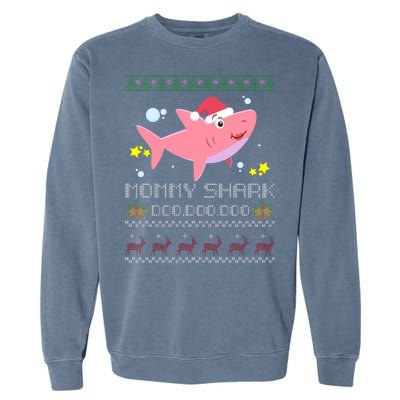 Christmas Mommy Shark Garment-Dyed Sweatshirt