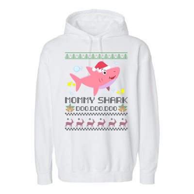 Christmas Mommy Shark Garment-Dyed Fleece Hoodie