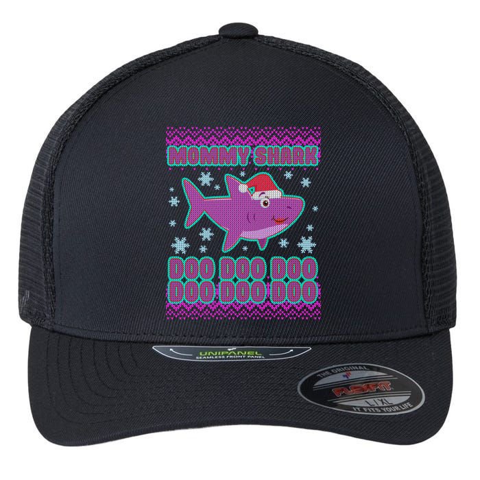 Christmas Mommy Shark Doo Doo Doo Flexfit Unipanel Trucker Cap