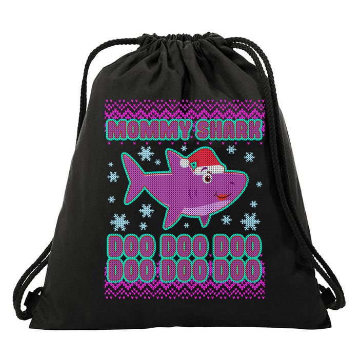 Christmas Mommy Shark Doo Doo Doo Drawstring Bag