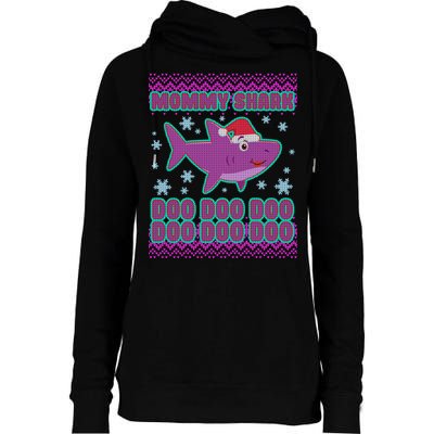 Christmas Mommy Shark Doo Doo Doo Womens Funnel Neck Pullover Hood