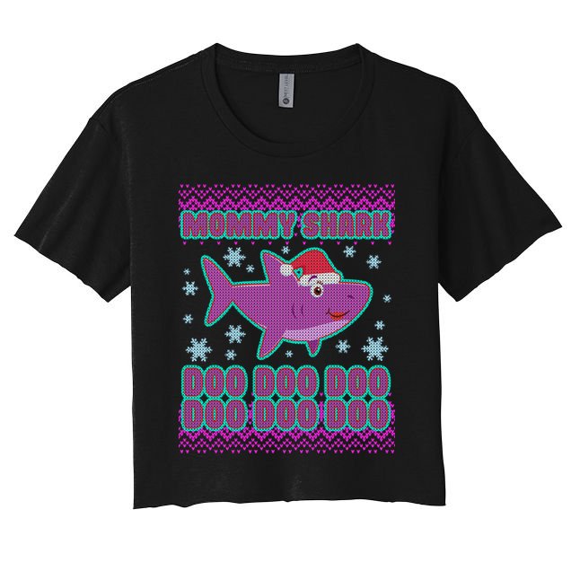 Christmas Mommy Shark Doo Doo Doo Crop Top