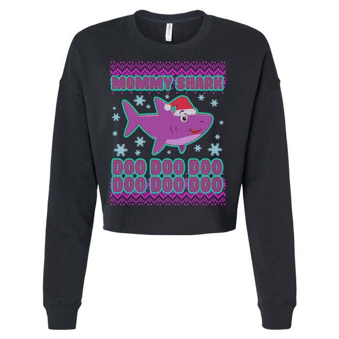 Christmas Mommy Shark Doo Doo Doo Cropped Pullover Crew