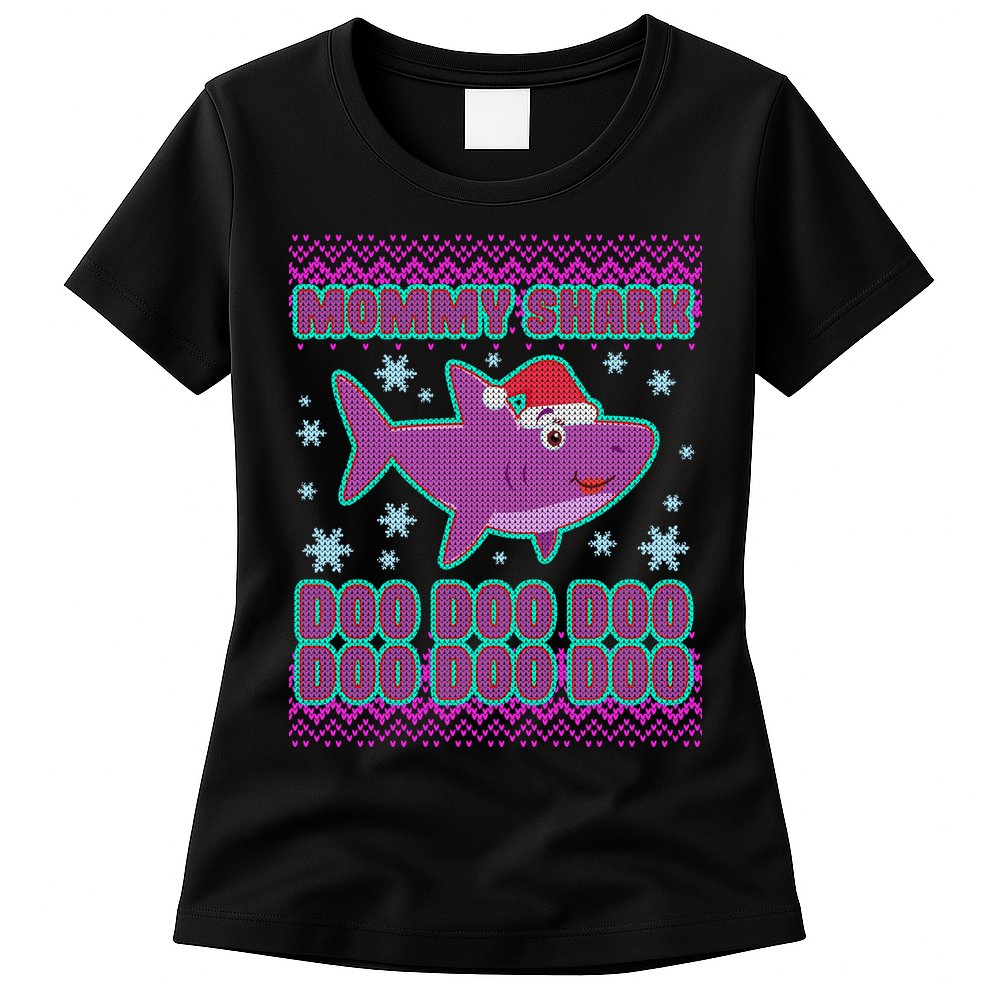 Christmas Mommy Shark Doo Doo Doo Womens T-Shirt