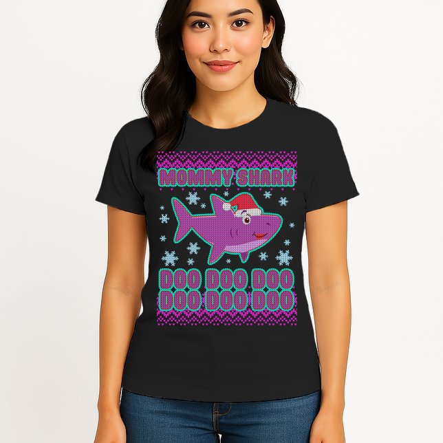 Christmas Mommy Shark Doo Doo Doo Womens T-Shirt