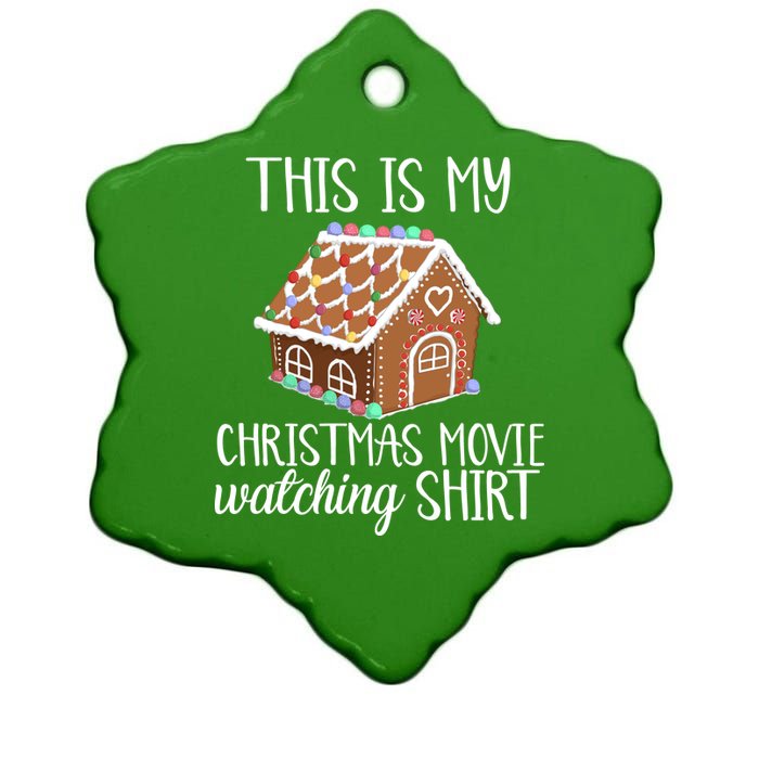 Christmas Movie Watching Ceramic Star Ornament