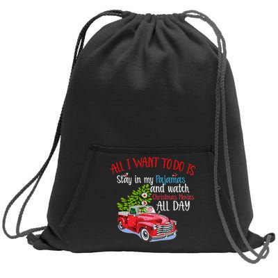 Christmas Movies And Pajamas Sweatshirt Cinch Pack Bag