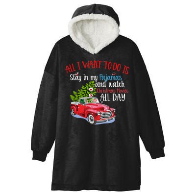 Christmas Movies And Pajamas Hooded Wearable Blanket