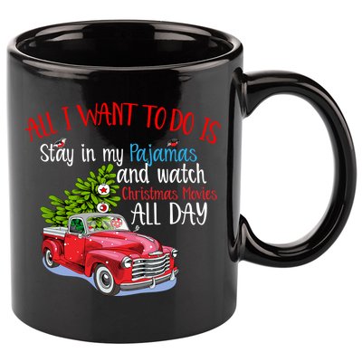 Christmas Movies And Pajamas 11oz C Handle Ceramic Mug