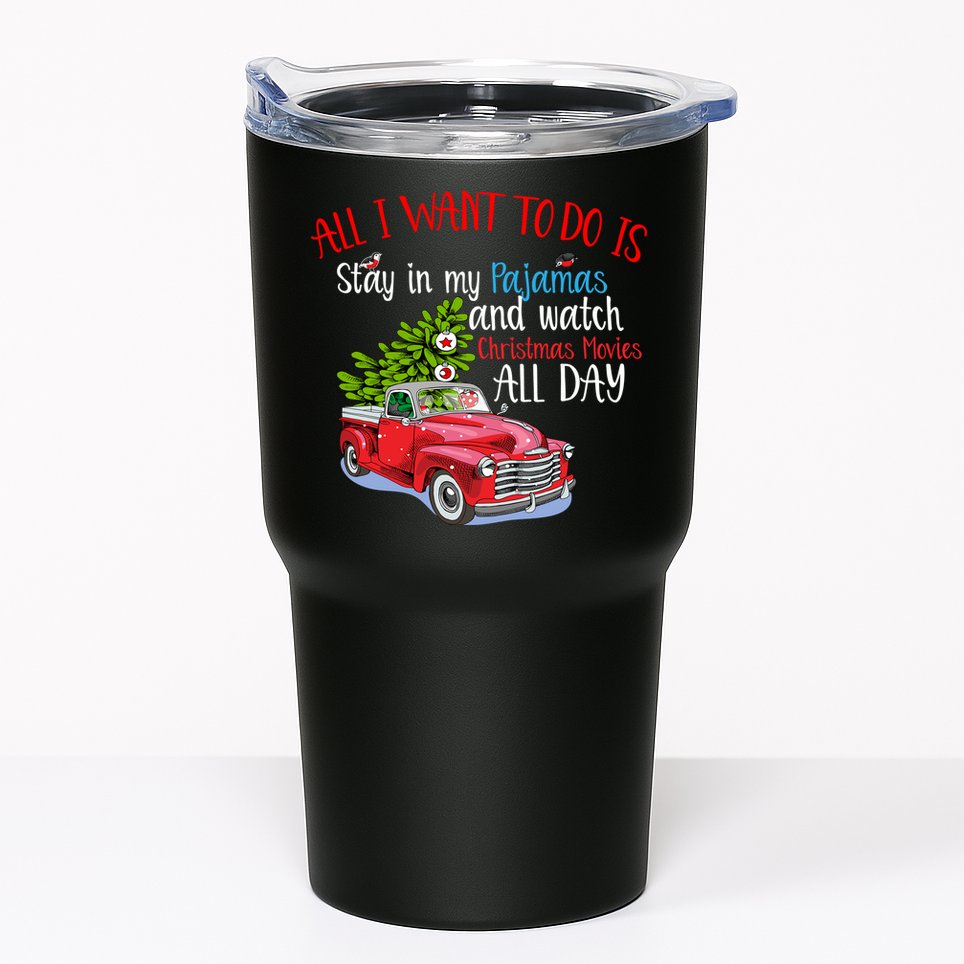 Christmas Movies And Pajamas Tumbler