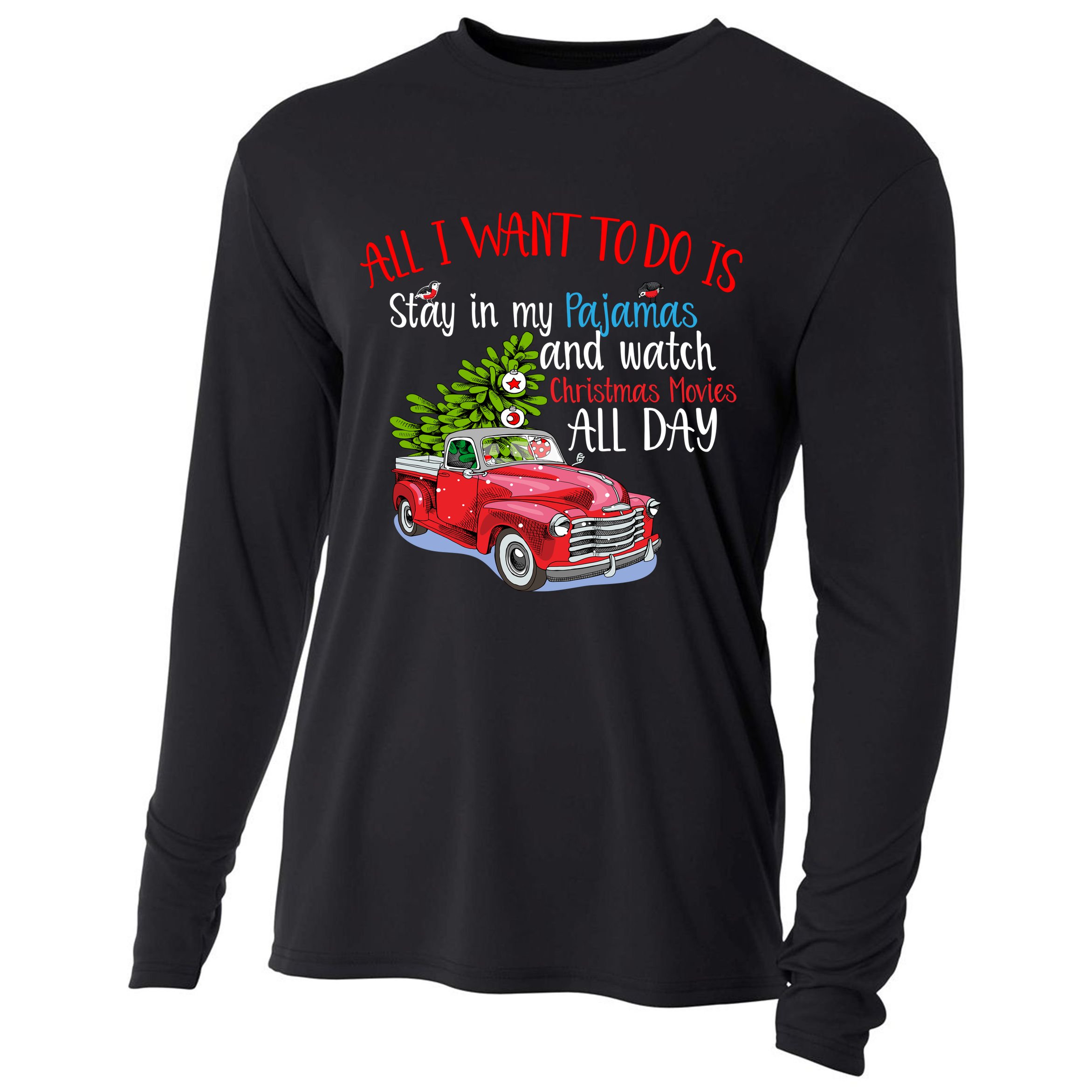 Christmas Movies And Pajamas Cooling Performance Long Sleeve Crew
