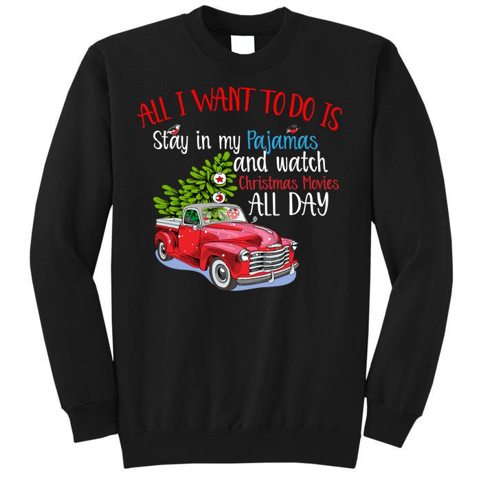 Christmas Movies And Pajamas Tall Sweatshirt