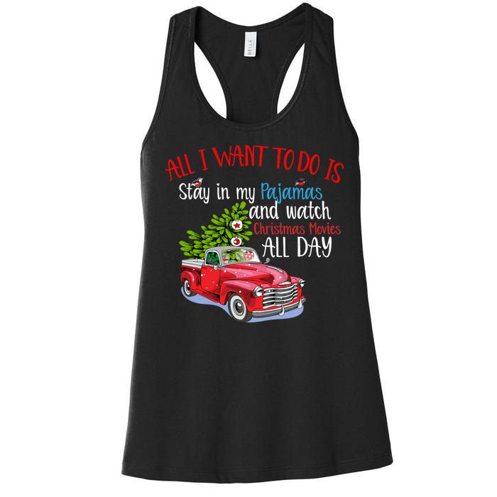 Christmas Movies And Pajamas Women's Racerback Tank