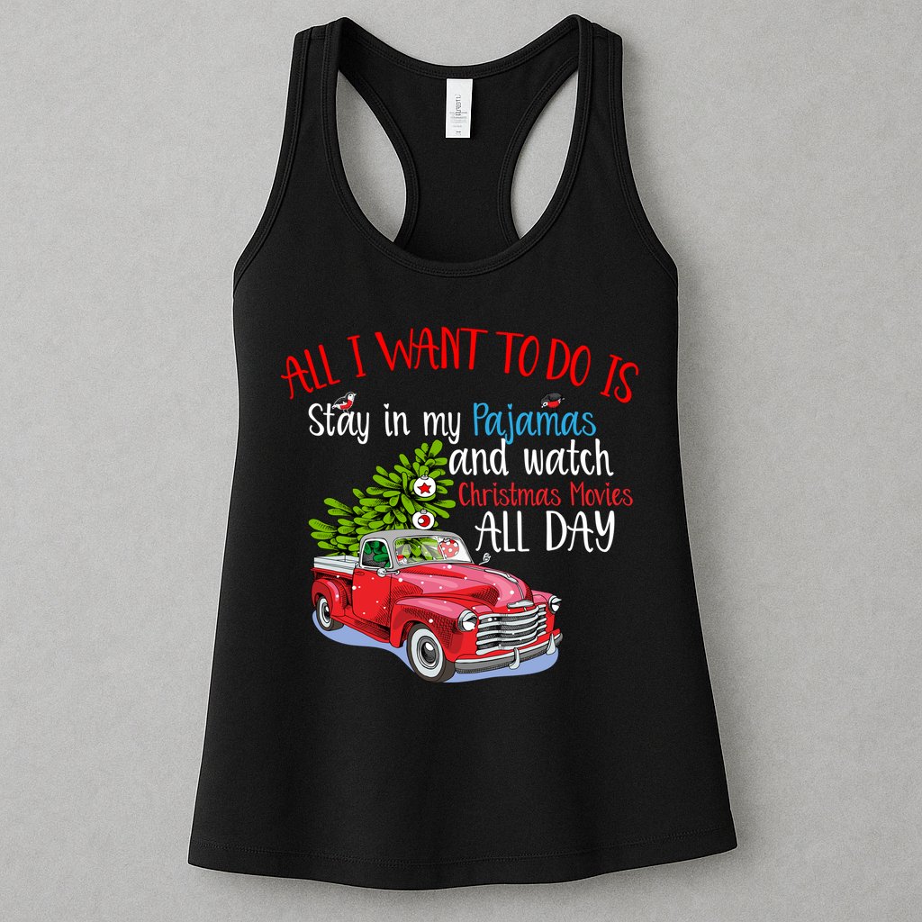 Christmas Movies And Pajamas Womens Tank Top