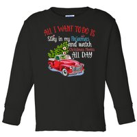 Christmas Movies And Pajamas Toddler Long Sleeve Shirt