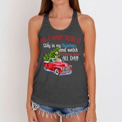 Christmas Movies And Pajamas Women's Knotted Racerback Tank