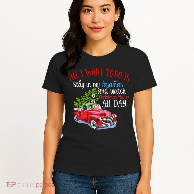 Christmas Movies And Pajamas Womens T-Shirt