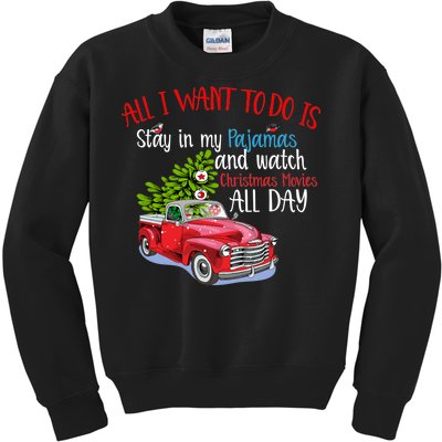 Christmas Movies And Pajamas Kids Sweatshirt