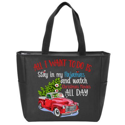 Christmas Movies And Pajamas Zip Tote Bag