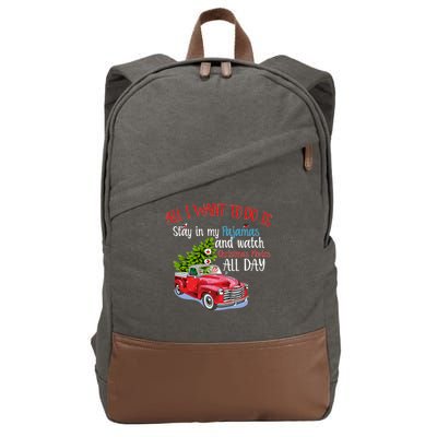 Christmas Movies And Pajamas Cotton Canvas Backpack