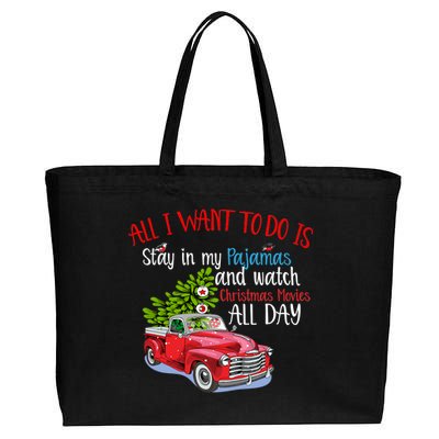 Christmas Movies And Pajamas Cotton Canvas Jumbo Tote