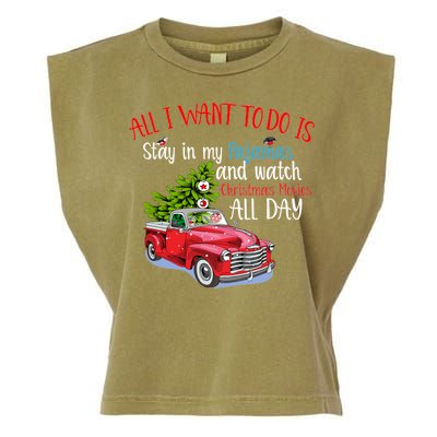 Christmas Movies And Pajamas Garment-Dyed Women's Muscle Tee