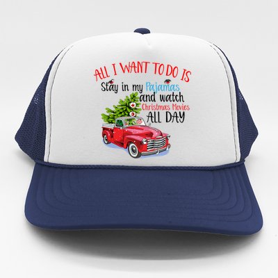 Christmas Movies And Pajamas Trucker Hat