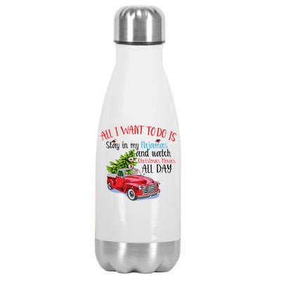 Christmas Movies And Pajamas Stainless Steel Insulated Water Bottle