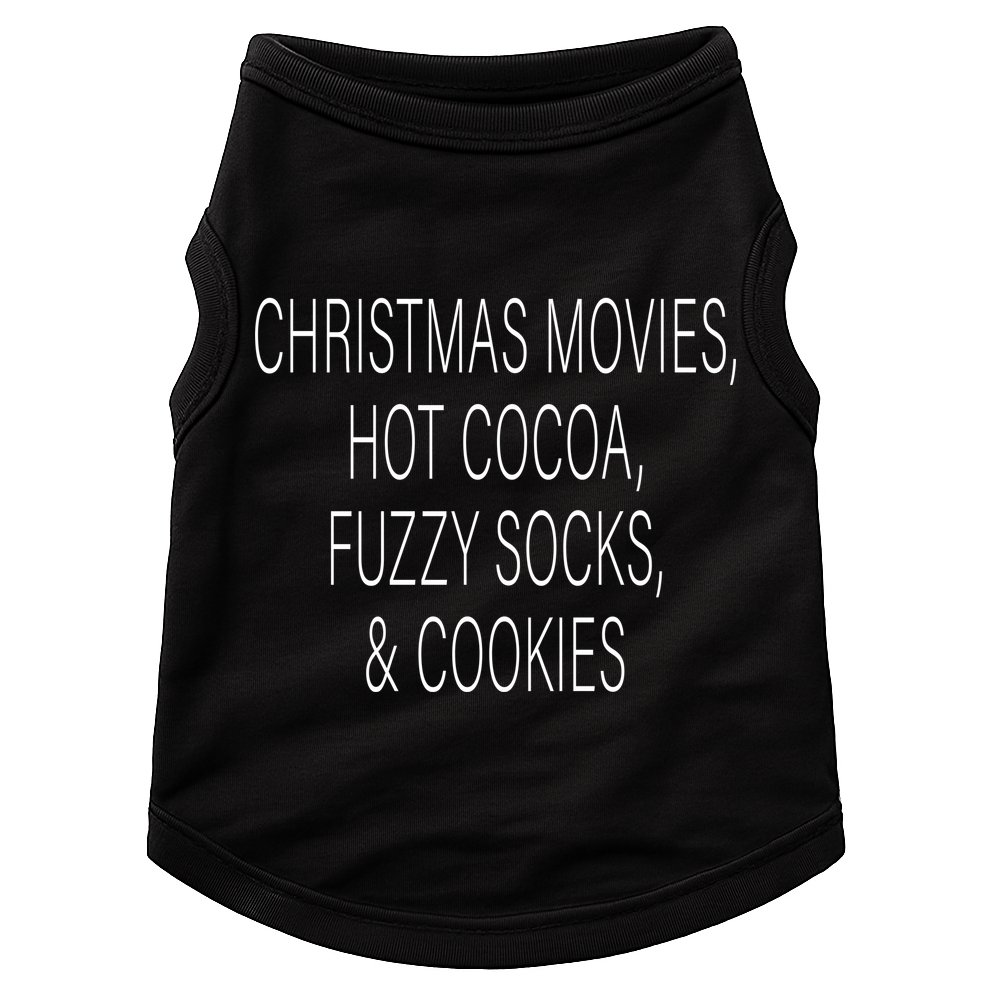 Christmas Movies Hot Cocoa Fuzzy Socks & Cookies Doggie Tank